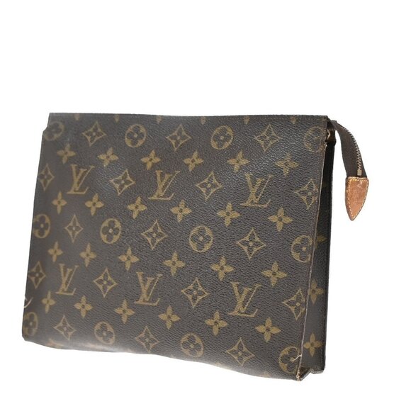 LOUIS VUITTON Poche Toilette 26 Clutch Hand Bag Monogram Leather - Picture 1 of 13